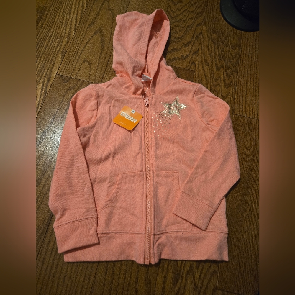 Gymboree Peach Hoodie with Glitter Star